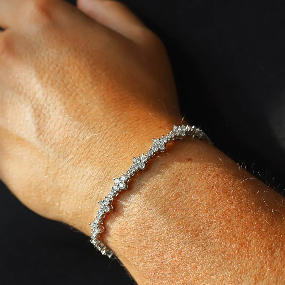 3MM HONEYCOMB BRACELET – WHITE GOLD