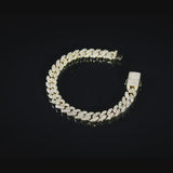 8MM ICED CUBAN BRACELET - GOLD