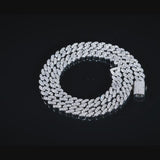 8MM ICED CUBAN CHAIN - WHITE GOLD