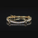 BLACK MOTIF TENNIS BRACELET - GOLD