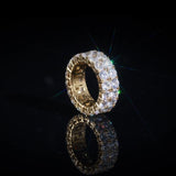 ICED DOUBLE ROW TENNIS RING - GOLD