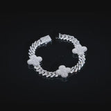 CUBAN CLOVER BRACELET - WHITE GOLD