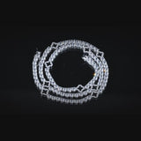 BLACK MOTIF TENNIS CHAIN - WHITE GOLD