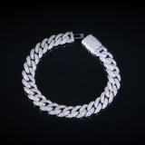 10MM ICED CUBAN LINK BRACELET - WHITE GOLD