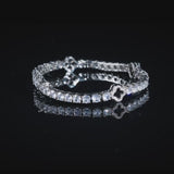 BLACK MOTIF TENNIS BRACELET - WHITE GOLD