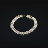 12MM DIAMOND PRONG LINK BRACELET - GOLD