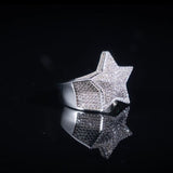 ICED STAR RING - WHITE GOLD