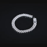 12MM DIAMOND PRONG LINK BRACELET - WHITE GOLD