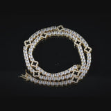 BLACK MOTIF TENNIS CHAIN - GOLD