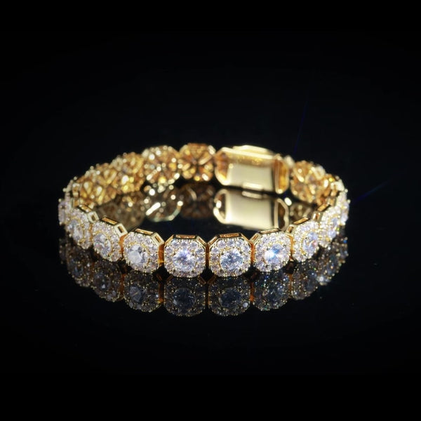 10MM CLUSTERED TENNIS BRACELET - GOLD