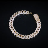 10MM ICED CUBAN LINK BRACELET - GOLD