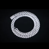 10MM ICED CUBAN LINK CHAIN - WHITE GOLD