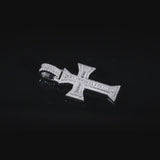 BAGUETTE CROSS PENDANT - WHITE GOLD