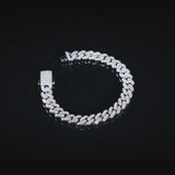 8MM ICED CUBAN BRACELET - WHITE GOLD