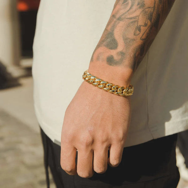 12MM CUBAN LINK BRACELET - GOLD