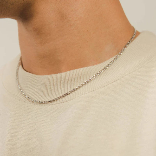 3MM FIGARO CHAIN - WHITE GOLD