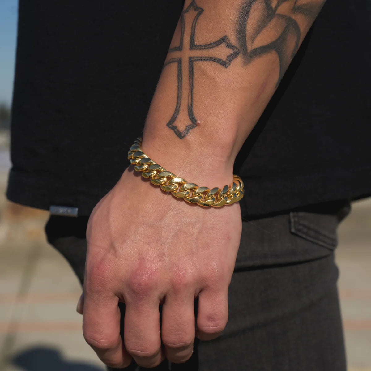 12MM CUBAN LINK BRACELET - GOLD