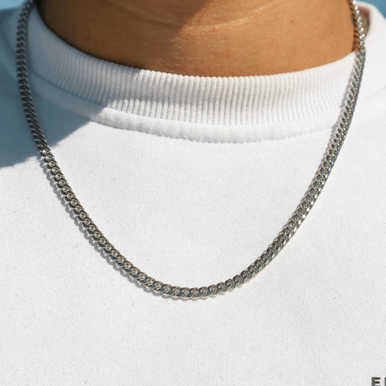 5MM CUBAN CHAIN - WHITE GOLD