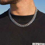 12MM CUBAN LINK CHAIN - WHITE GOLD