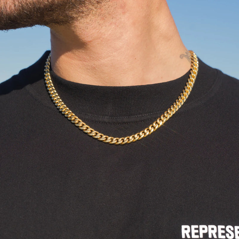 8MM CUBAN LINK CHAIN - GOLD