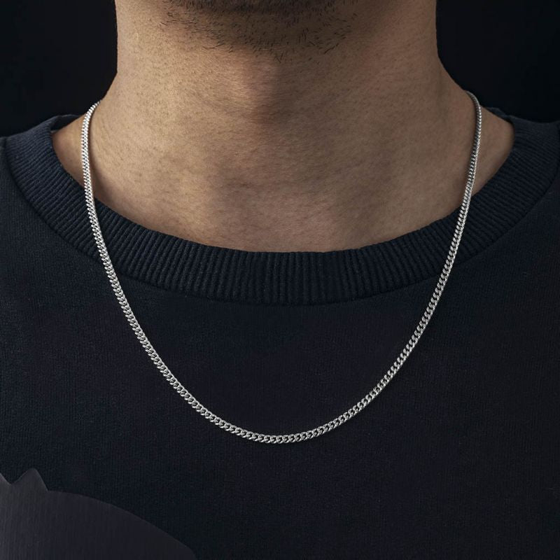 3MM CUBAN CHAIN - WHITE GOLD