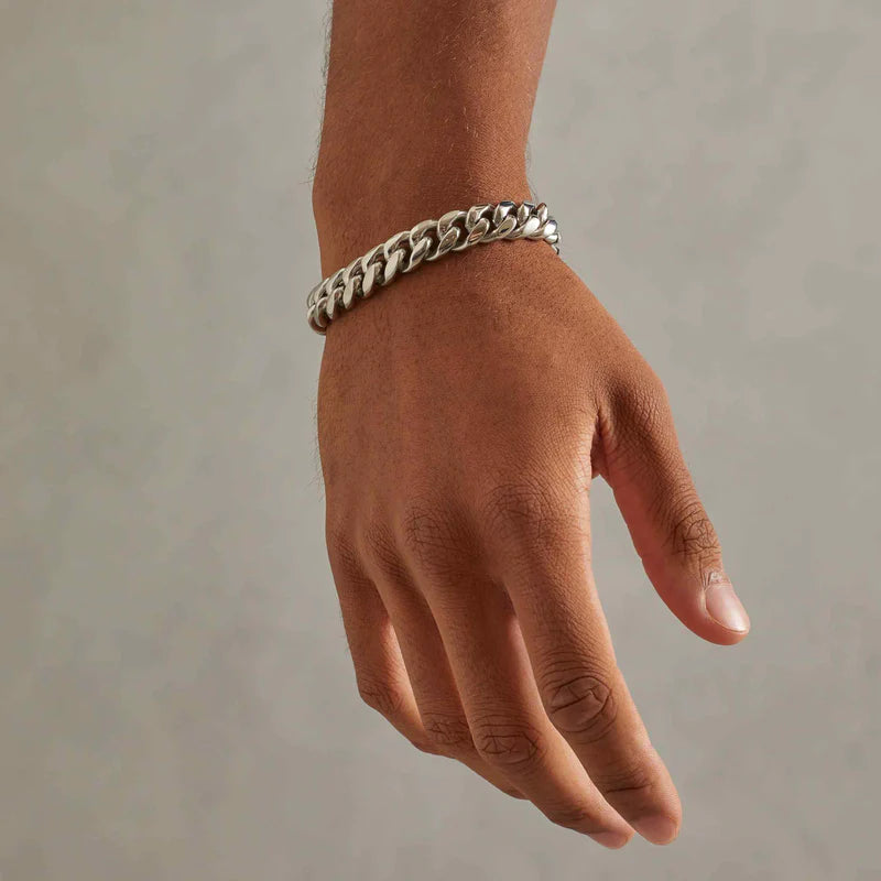 12MM CUBAN LINK BRACELET - WHITE GOLD