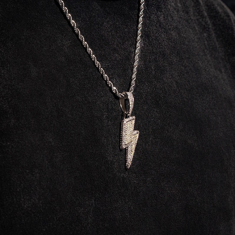 LIGHTNING PENDANT - WHITE GOLD