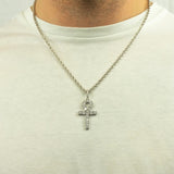 ICED ANKH PENDANT - WHITE GOLD