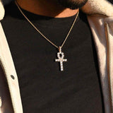 ICED ANKH PENDANT - GOLD