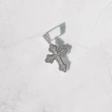 CLUSTERED CROSS PENDANT - WHITE GOLD